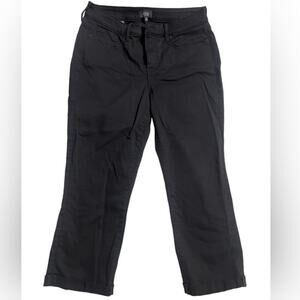NYDJ Alena Black Cuffed Capri Jeans Size 10